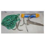 3 Grappling Hooks w/ Ropes