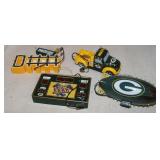 4 New Green Bay packers Illuminated Ornaments: