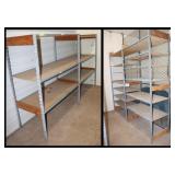 4 sections of shelving: