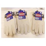 3 Pairs of Lined Goatskin Gloves, Size Medium