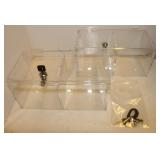 2 Compartment Display Cases: 6x6x12" w/ Keys