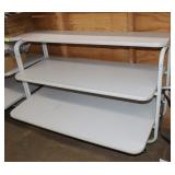 3 Tier Rolling Shelf, 52"x30"x38.5"
