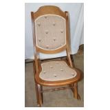 Wooden Folding Rocking Chair, 17.5"x29"x34" w/