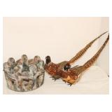 Circle of Friends Pottery & 2 Pheasant Figures: