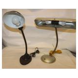 2 Vintage Desk Lamps, Both Work