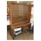 Wooden Display Cabinet w/ Glass Doors, NO CONTENTS