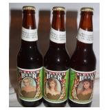 3 Sealed Vintage Scratch Beer Bottles, Full