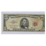 1963 $5.00 Red seal note