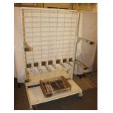 2 Shelf Rolling Display w/ Hooks, 37"x33"x60.5