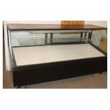 Glass Display Cabinet on wheels, 75"x30.25"x41";