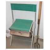 Vintage Emco Folding Metal Fishing Chair & Spear;