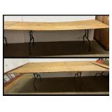 2 Tables w/ Plywood Tops, 96"x39.75"x30.25"