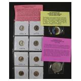 Eisenhower Dollar, Kennedy Half Dollar & 8 Dimes: