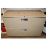 Metal 2 Drawer Cabinet, 42x19x29.5", no key