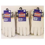 3 Pairs of Lined Goatskin Gloves, Size Medium