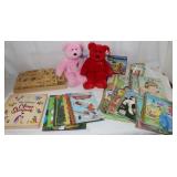 2 TY Plush Bears, Little Golden Books &