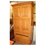 Oak Wooden Cabinet, 36"x23"x80.5"