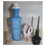 Lefton Angel Figure, Empty Jim Beam Decanter &