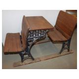 Vintage Cast Iron & Wooden School Desks;