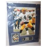 Brett Favre Matted Print, Card & Wisconsin Stamp: