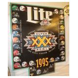 1995 Miller Lite Super Bowl XXX Metal Sign;