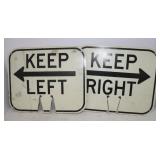 Keep Left & Keep Right Plastic Road Signs;