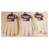 3 Pairs of Lined Goatskin Gloves, Size Medium
