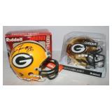 2 Green Bay Packers Mini Helmets: