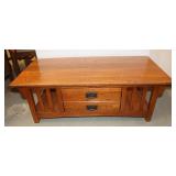 Wooden Mission Coffee Table w/ Door, 48"x24"x16"