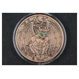 5 oz Copper Gargoyle round .999