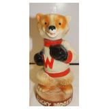 Empty 1973 Ezra Brooks Bucky Badger Decanter;