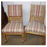 2 Padded Wooden Chairs, 20"x18.5"x33" w/