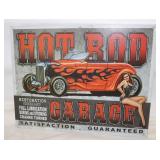 Hot Rod Garage Metal Sign 16"x12.5"