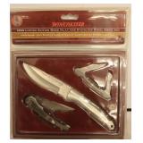 Winchester Wood Inlay & Stainless Steel Knife Set;