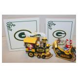 2 Green Bay Packer Ornaments:
