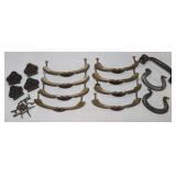 11 Handles & 4 Hinges, all Metal