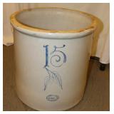 15 Gallon Birch Leaf Union Stoneware Crock;