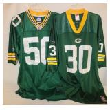 2) 2xL Green Bay Packers Jerseys: Green & Hawk
