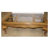 Wooden Glass Panel Coffee Table, 49"x30"x16"