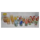 19 Glasses & Carafe w/ Lid