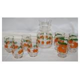 1 O.J. Carafe & 7 Glasses