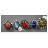 5 Size 9 German Silver Rings: