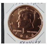 1 oz Copper Kennedy coin .999