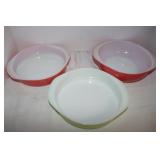 2 Pyrex Round Bakers & 1 Casserole Dish;