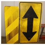 Two Direction Arrow & Reflector Signs: