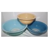 3 Pyrex Corningware Glass Bottom Nesting Bowls