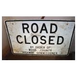 Road Closed Metal Sign 48"x30"