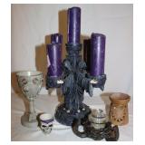 Haunted Candelabra, Oil Burner, Goblet &