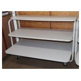 3 Tier Rolling Shelf, 52"x30"x38.5"