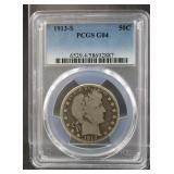 1913S Barber half dollar PCGS G04